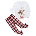 thumbnail image 6 of Qiylii Christmas Pajamas for Family Matching Set, Parent-Child Reindeer Pattern Tops+Long Elastic Pants for Dad Mom Kids Holiday Pjs with Dog, 6 of 7