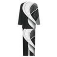 thumbnail image 4 of Puntoco Traje De Pantalón Y top De Cuello Redondo De Manga Larga Con Estampado Informal De Verano Para Mujer Negro L, 4 of 5