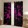 thumbnail image 2 of Erosebridal Geometric Buffalo Curtains for Living Room,Black Pink 30%-50% Blackout Curtains Set of 2 (38x45),Curtains Pack of 2 (38x45),Plaid Decor, 2 of 6