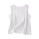 thumbnail image 3 of Auralook Cotton Linen Tank Tops for Women Solid Casual Summer Gauze Shirt Basic Sleeveless V Neck Loose Vest Beach Vacation Clothes, 3 of 5