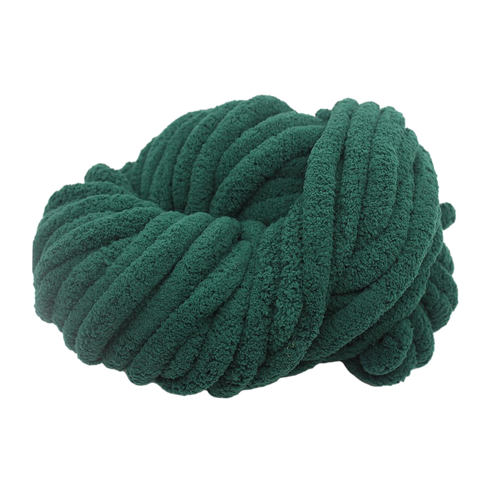 Abbraccia Chunky Chenille Yarn for Crocheting, Bulky Thick Yarn for Knitting,Super Bulky Chunky Yarn for Hand Knitting Blanket Dark Green