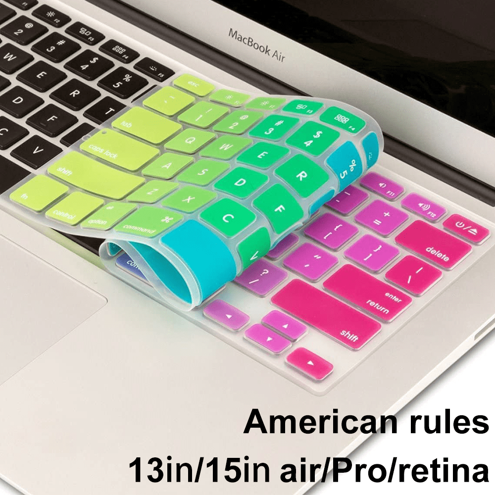 Us 3D Decal Flower Rainbow Silicone Keyboard Cover Keypad Skin Protector for Old MacBook Pro 13 15 17 Air 13 Retina 13,Romantic Flower