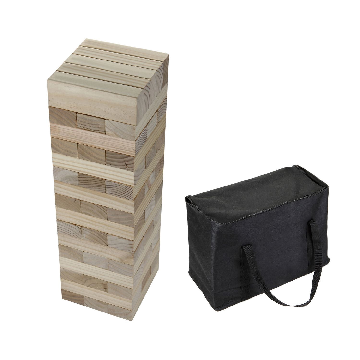 Jeu d'empilement en bois avec sac de rangement collapsant