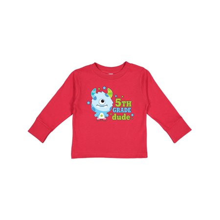 

Inktastic 5th Grade Dude with Cute Blue Monster Gift Toddler Boy Girl Long Sleeve T-Shirt