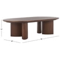 thumbnail image 3 of Safavieh Couture Barnard Oval Wood Modern Coffee Table, Walnut, 3 of 11