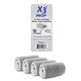 X3 Mop Replacement Microfiber Cleaning Pads, 4 Pack of Reusable Flat