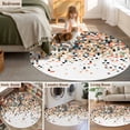 thumbnail image 5 of Round Rugs 5Ft, Orange Geometric Round Area Rug Washable Indoor Throw Carpet, Abstract Plaid Colorful Grid Texture Soft Non Slip Circle Rug for Cabinet Bathroom Home Decor Aesthetic, 5 of 8