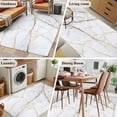 thumbnail image 5 of Gray Marble 3x5 Area Rugs for Living Room, Gold Lines Abstract Crack Modern Art Non Slip Floor Mat Washable Low-Profile Indoor Carpet for Bedroom, Dining Room, Bathroom, 5 of 9