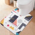 thumbnail image 2 of Yayeee Bath Rugs for Bathroom Floor Set of 2 Non Slip Fluffy Soft Absorbent Mat, White Simple Shapes, 2 of 7