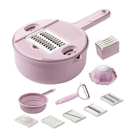 

TAONMEISU Fruit Shredder Food Chopper Fruit Shredder 12-in-1 Multi-functional Potato Slicer for Cucumbers Carrots Ginger Garlic Eggs Handheld Kitchen Cutting Tool with Container Large Capacity classic