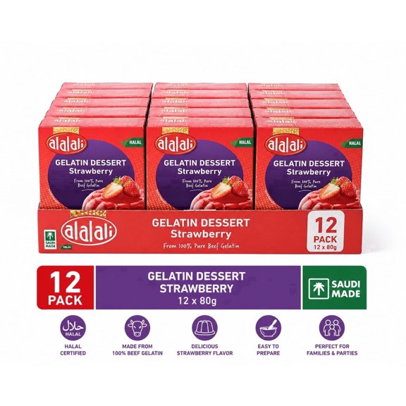 Alalali Snack Halal Gelatin Strawberry 12-Pack 960G