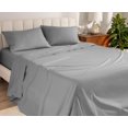 thumbnail image 1 of Bare Home Juego de sábanas California King 100% algodón orgánico – Tejido de percal nítido – Ligero y transpirable – Sábanas y funda de almohada (California King gris claro), 1 of 1