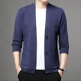 thumbnail image 2 of Autumn Men's Solid Color Knitted Cardigan-Simple & Versatile, 2 of 6