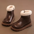 thumbnail image 2 of Quealent Fluffy Boots for Little Kids/Big Kids Zipper Fuzzy Warm Winter Short Boots with Furry Faux Furry Lining Bootie Shoes Brown for Size 11.5, 2 of 6