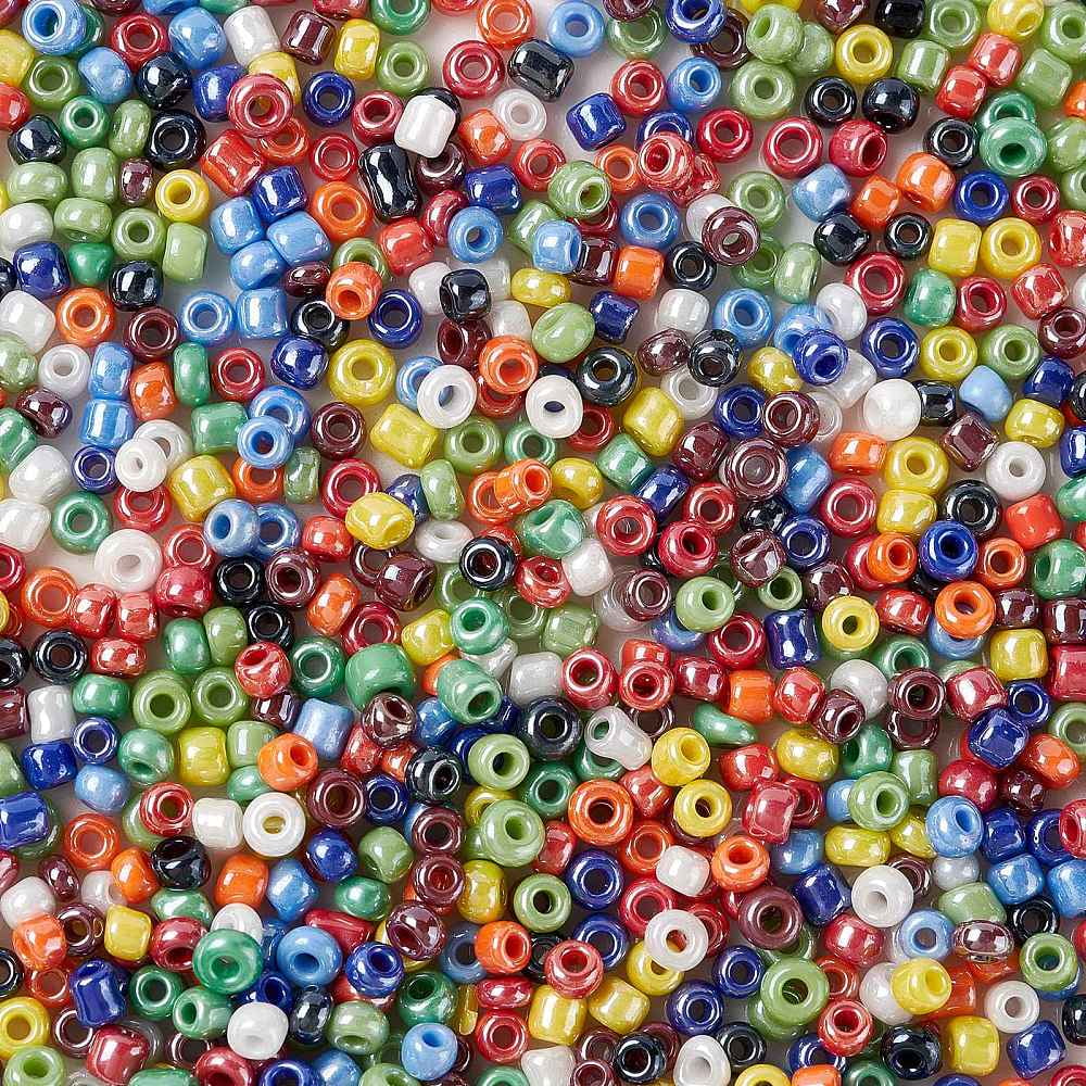 Glass Seed Beads Opaque Colors Lustered Round Mixed Color 2mm Hole: 1mm about 30000pcs/pound