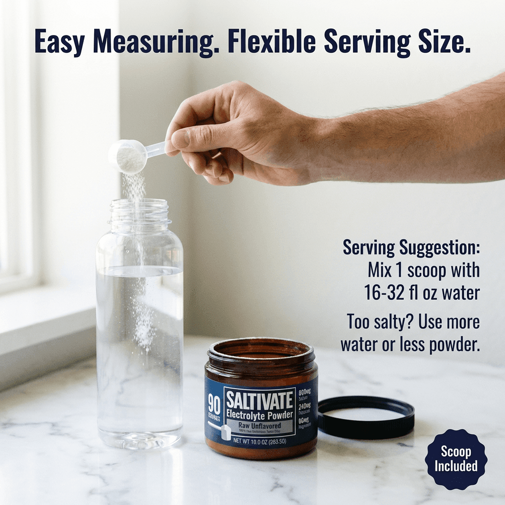 Pure Electrolyte Powder, No Added Flavor, Unsweetened, Raw Electrolytes, 90 Servings