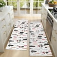 thumbnail image 4 of Kitchen Rugs Sets Of 2,Pink Black Geometric Feather and Arrow Pattern Anti Fatigue Kitchen Mat Rugs Non Slip Washable,Decorative Kitchen Floor Mats for Kitchen,Sink,Laundry,17"X47", 4 of 5