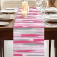 thumbnail image 3 of Table Runners 120 Inches Long Dress Scarves, Pink Gray Stripes Farmhouse Coffee/Dining/Kitchen Table Runner for Living Room, Watercolor Modern Abstract Minimalist 13x120 Inch, 3 of 9