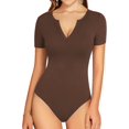thumbnail image 1 of Xishao Body casual de manga corta con cuello en V para mujer, ropa de leotardo Xishao ropa, 1 of 2