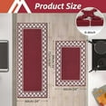 thumbnail image 2 of Kitchen Rugs Non Slip Washable Kitchen Mats for Floor Absorbent Kitchen Rugs Sets of 2 Kitchen Runner Rugs for Kitchen Carpet Sink Laundry Area Rugs,Burgundy,24" x 35"+24" x 60", 2 of 9