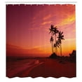 thumbnail image 2 of Ambesonne Ocean Shower Curtain, Hawaii Style Palm Trees Art, 69"Wx70"L, Red, 2 of 4