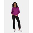 thumbnail image 2 of Time and Tru Women's and Women's Plus Waffle Stitch Sweater with Long Sleeves, Midweight, Sizes XS-4X, 2 of 5