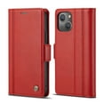 thumbnail image 2 of SaniMore for iPhone 14 6.1" 2022 Case, PU Leather Magnetic Flip Folio Shell with Card Holders RFID Blocking Kickstand Shockproof TPU Magnetic Closure Business CoverFor iPhone 14, Red, 2 of 9