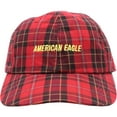 thumbnail image 2 of American Eagle Unisex-Adult Plaid Logo Baseball Cap, Red, One Size, 2 of 3