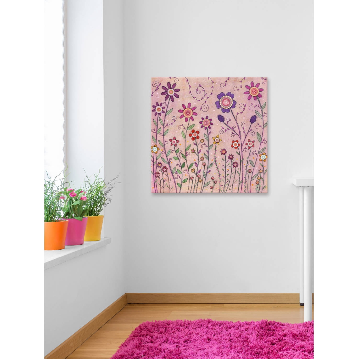 Marmont Hill "August Flowers" by Sascalia Painting Print on Wrapped Canvas