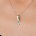 thumbnail image 3 of Gem Stone King 925 Silver and 10K Yellow Gold Lab Grown Diamond Pendant Necklace for Women | 0.57 Cttw | Gemstone April Birthstone | Heart Shape 5MM | With 18 inch Chain, 3 of 6