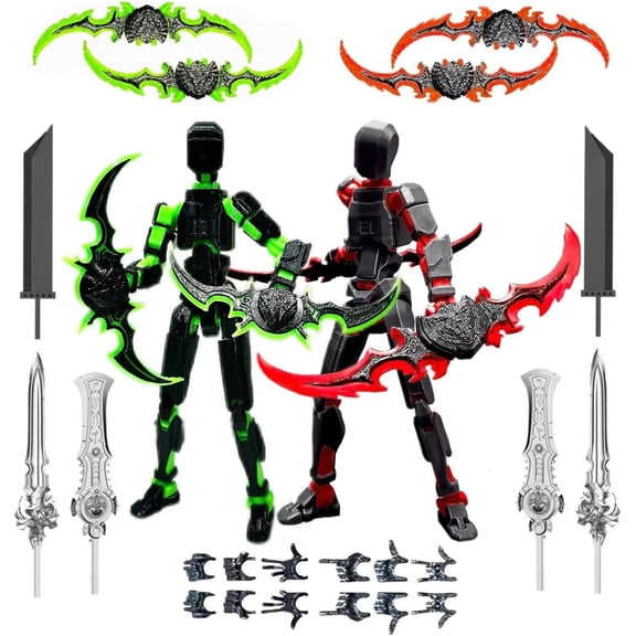 Pthjswj T13 Action Figure Set - (Assembled) 3D Printed Action Figure, Titan 13 Action Figure, Multi-Jointed Movable Dummy 13, Robot Action Figure, Birthday Gifts for Boys, Girls Desktop Decorations