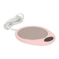 thumbnail image 4 of Calentador de tazas USB, temperatura constante, impermeable, ajustable, placa eléctrica para calentar bebidas, para tazas de café de cerámica, color rosa y blanco, 4 of 14