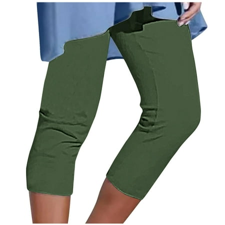 EINCcm Capri Leggings for Women High Waist Tummy Control Leggings Comfortable Stretch Capri Pants Casual Summer