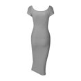 thumbnail image 5 of Dpytoraw Women's New Fashionable One Line Ribbed Long Slim Dress Women’s Sustainable Organic Cotton Dresses, 5 of 5