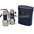 thumbnail image 2 of Nautical Captain's Solid Brass Binoculars Leather Case 6", 2 of 3