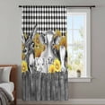 thumbnail image 3 of Farm Animals Sunflowers Sheer Curtains 45 Inches Long, Black White Checkered Plaid Light Filering Curtains, Breathable Simi Curtain Privacy Drapes for Kitchen Bathroom Small Window Treatment, 3 of 9