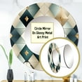 thumbnail image 3 of Designart "Cubic Harmony In Teal And Grey Marble" Geometric Rund Mirror For Wall Decor - Large Teal Round Print Mirror - Round Modern Mirror - Wall Mounted Round Large Mirror - 29" x 29", 3 of 6
