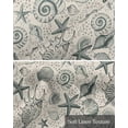 thumbnail image 6 of Nautical Coastal Linen Curtain Valance for Bedroom/Bathroom/Kitchen/Office/Living/Dining Room Window,Starfish Conch Shell Retro Middle Century Rod Pocket Topper Decorative Cafe Drapes Panel 42"x18", 6 of 6