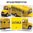 thumbnail image 5 of Modelo de coche/autobús escolar amarillo de metal fundido a presión con neumáticos desmontables, construcción de goma resistente y estructura metálica. Apto para niños y niñas., 5 of 5