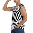 thumbnail image 3 of Easygdp Zebra Men's Breathable Tank Tops Sleeveless Sporty T Shirts for Basketball, Mountaineering, Bodybuilding -X-Large, 3 of 8