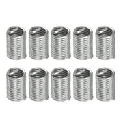 Uxcell M8 x 1.25 2.5D 20mm 304 Stainless Steel Wire Thread Insert Threaded Sleeve 10 Pack