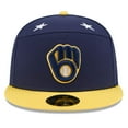 thumbnail image 2 of Men's New Era Navy/Gold  Milwaukee Brewers 2025 MLB All-Star Game Side Patch 59FIFTY Fitted Hat, 2 of 5