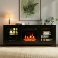 thumbnail image 4 of Costway 58" Fireplace TV Stand with LED Lights & 18" Electric Fireplace, Remote Controls Black, 4 of 10