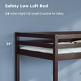 thumbnail image 4 of Ktaxon Junior Low Loft Bed with Stairs, Twin Wood Bunk Bed Frame for Adults, Kids and Young Teens, No Box Spring Required, Brown, 4 of 8