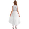 thumbnail image 2 of renvena Robe Maxi à Sequins pour Filles, Robe Sans Manches en Chiffon pour Enfants, Concours, Mariage, Fête, Fille de Fleurs Ivoire 8, 2 of 7