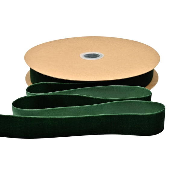 Cinta Simplegoal de terciopelo verde bosque, 2,54 cm x 22,86 m