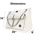 thumbnail image 4 of Bolso Tote Badgley Mischka Diana XL Acolchado de Cuero Vegano Crema, 4 of 9