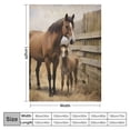 thumbnail image 4 of Creowell Horses Wooden Fence Barn Print Flannel Throw Blanket for Bed Sofa Living Room Decor | All Seasons Long-Lasting Lightweight Blanket 40x50in, 4 of 6