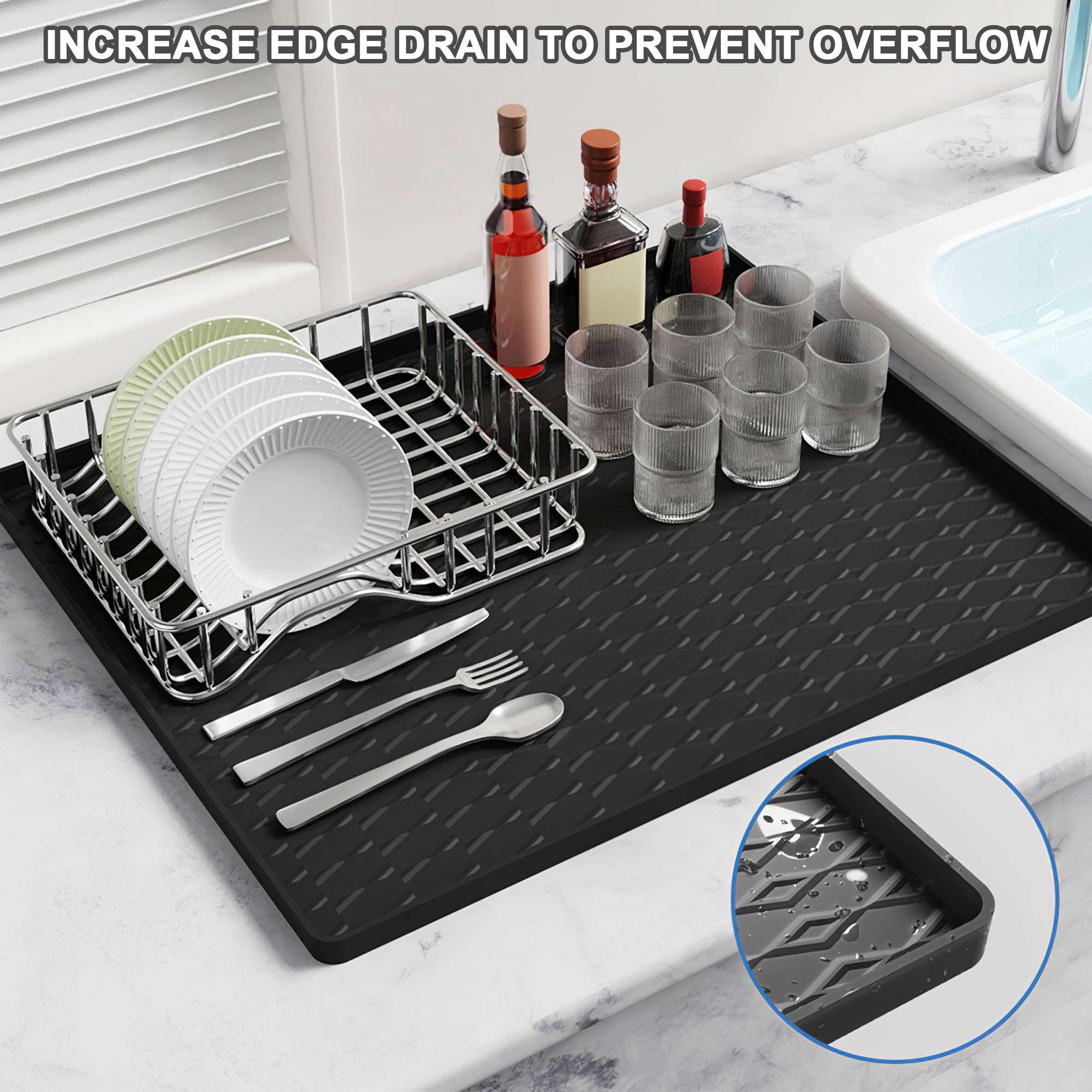 Deago Washer and Dryer Covers for the Top, 25.6''x 23.6'' Silicone Dryer Top Protector Mat Non-slip Waterproof Washing Machine Cover Protector Top Load for Laundry & Kitchen