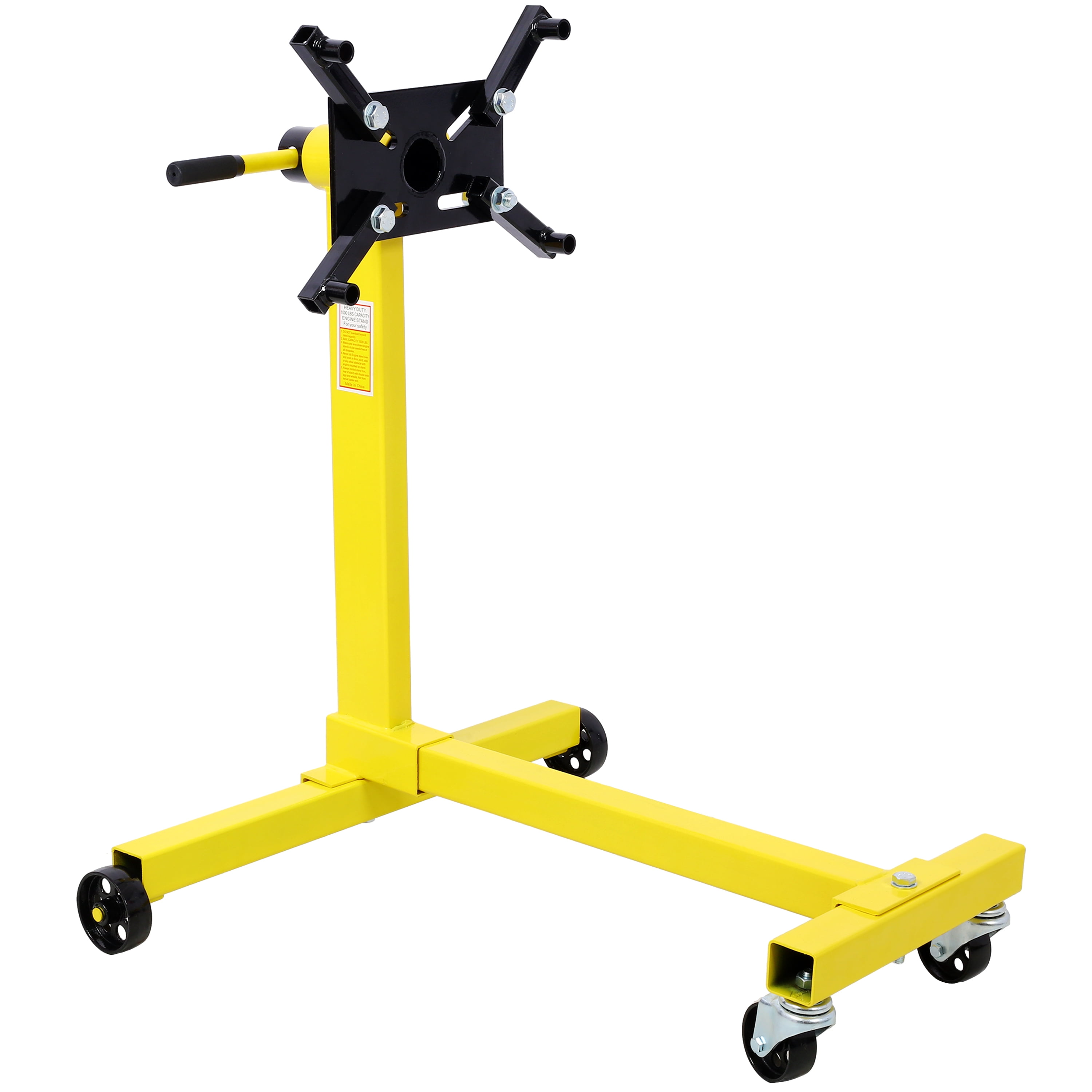 Floor Jack, Rotating Engine Stand, Coyote Engine Stand Rotating Stand with 1000-Lb Capacity, Engine Hoists & Stands Engine Test Run Stand, Yellow Car Jack,Steel Scissor Jack